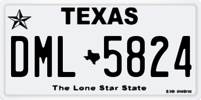 TX license plate DML5824