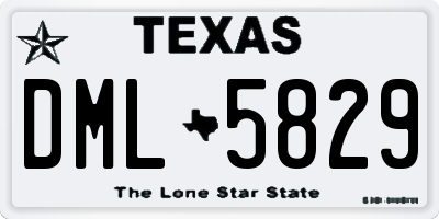 TX license plate DML5829