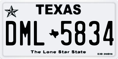 TX license plate DML5834