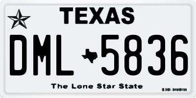 TX license plate DML5836