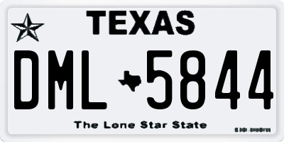 TX license plate DML5844