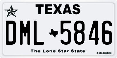 TX license plate DML5846