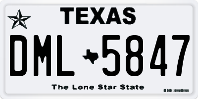 TX license plate DML5847