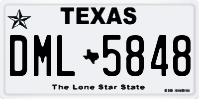 TX license plate DML5848