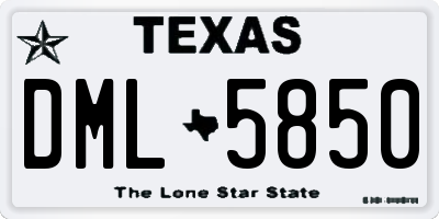 TX license plate DML5850