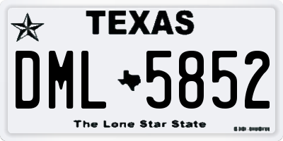 TX license plate DML5852