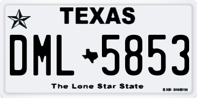 TX license plate DML5853