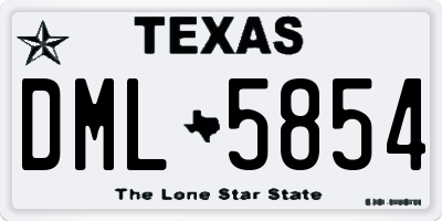 TX license plate DML5854