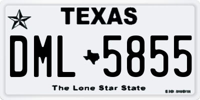 TX license plate DML5855