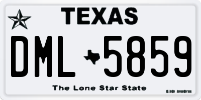 TX license plate DML5859