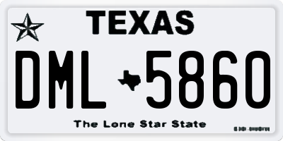 TX license plate DML5860