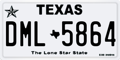 TX license plate DML5864