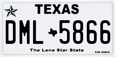 TX license plate DML5866