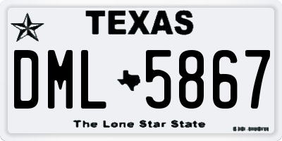 TX license plate DML5867