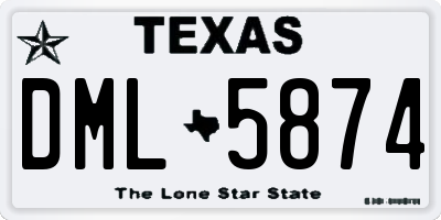TX license plate DML5874