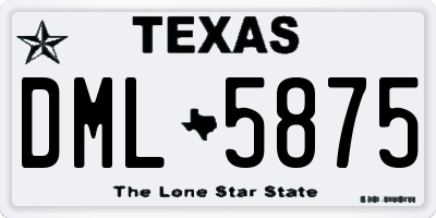 TX license plate DML5875