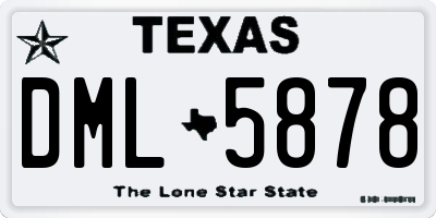 TX license plate DML5878