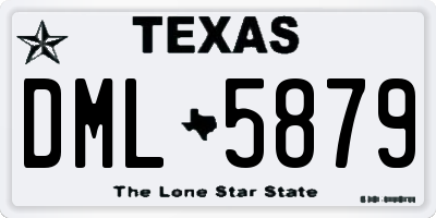 TX license plate DML5879