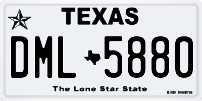 TX license plate DML5880