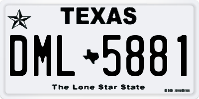 TX license plate DML5881