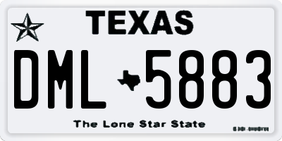 TX license plate DML5883