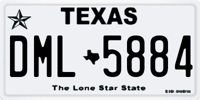 TX license plate DML5884