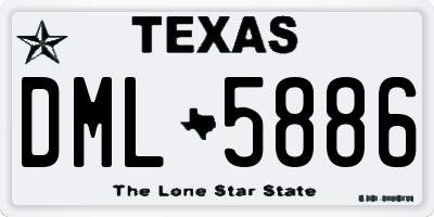 TX license plate DML5886