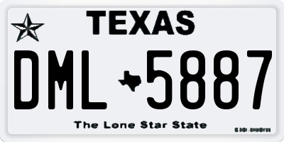 TX license plate DML5887
