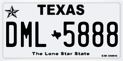 TX license plate DML5888
