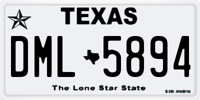 TX license plate DML5894