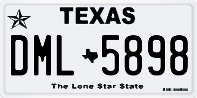 TX license plate DML5898