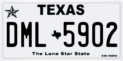 TX license plate DML5902