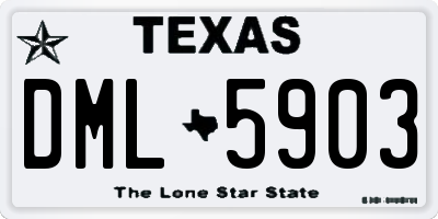 TX license plate DML5903