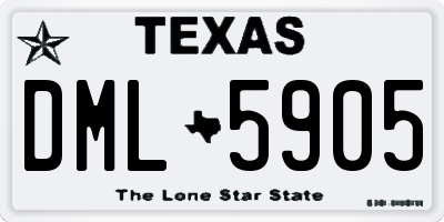 TX license plate DML5905