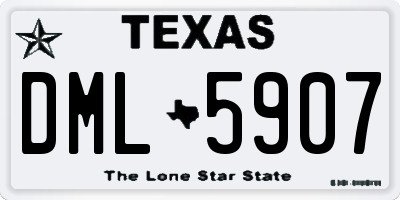 TX license plate DML5907