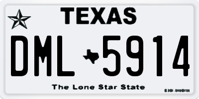 TX license plate DML5914