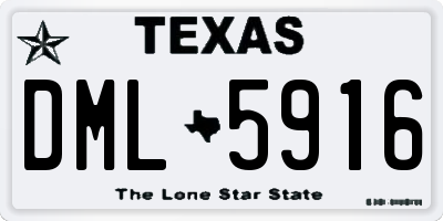 TX license plate DML5916