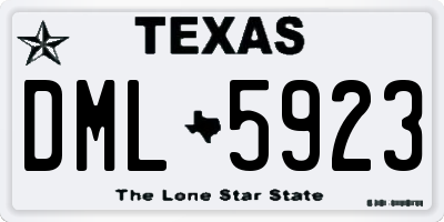TX license plate DML5923