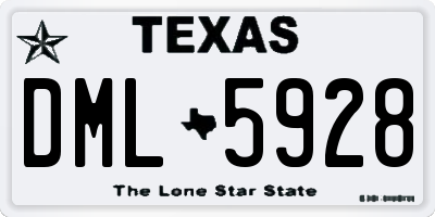 TX license plate DML5928