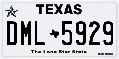 TX license plate DML5929