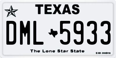 TX license plate DML5933