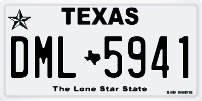 TX license plate DML5941