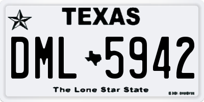 TX license plate DML5942