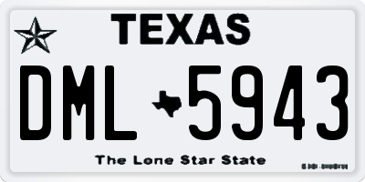 TX license plate DML5943