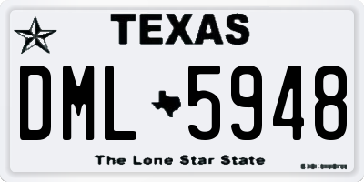 TX license plate DML5948