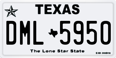 TX license plate DML5950
