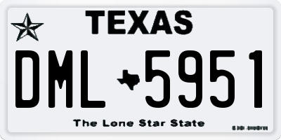 TX license plate DML5951