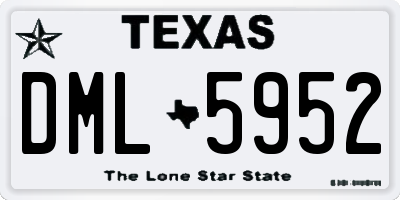 TX license plate DML5952