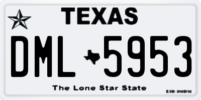 TX license plate DML5953