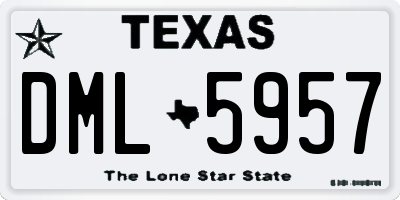 TX license plate DML5957